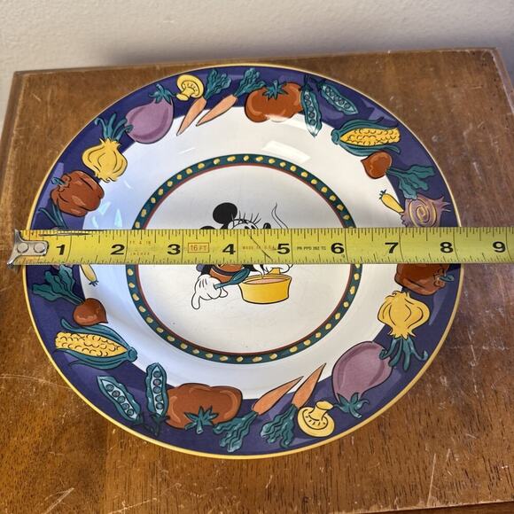 Disney Stoneware Minnie Mouse Soup Bowl Vegetable Rim Design Vintage‎ Salad Dish - Picture 2 of 6